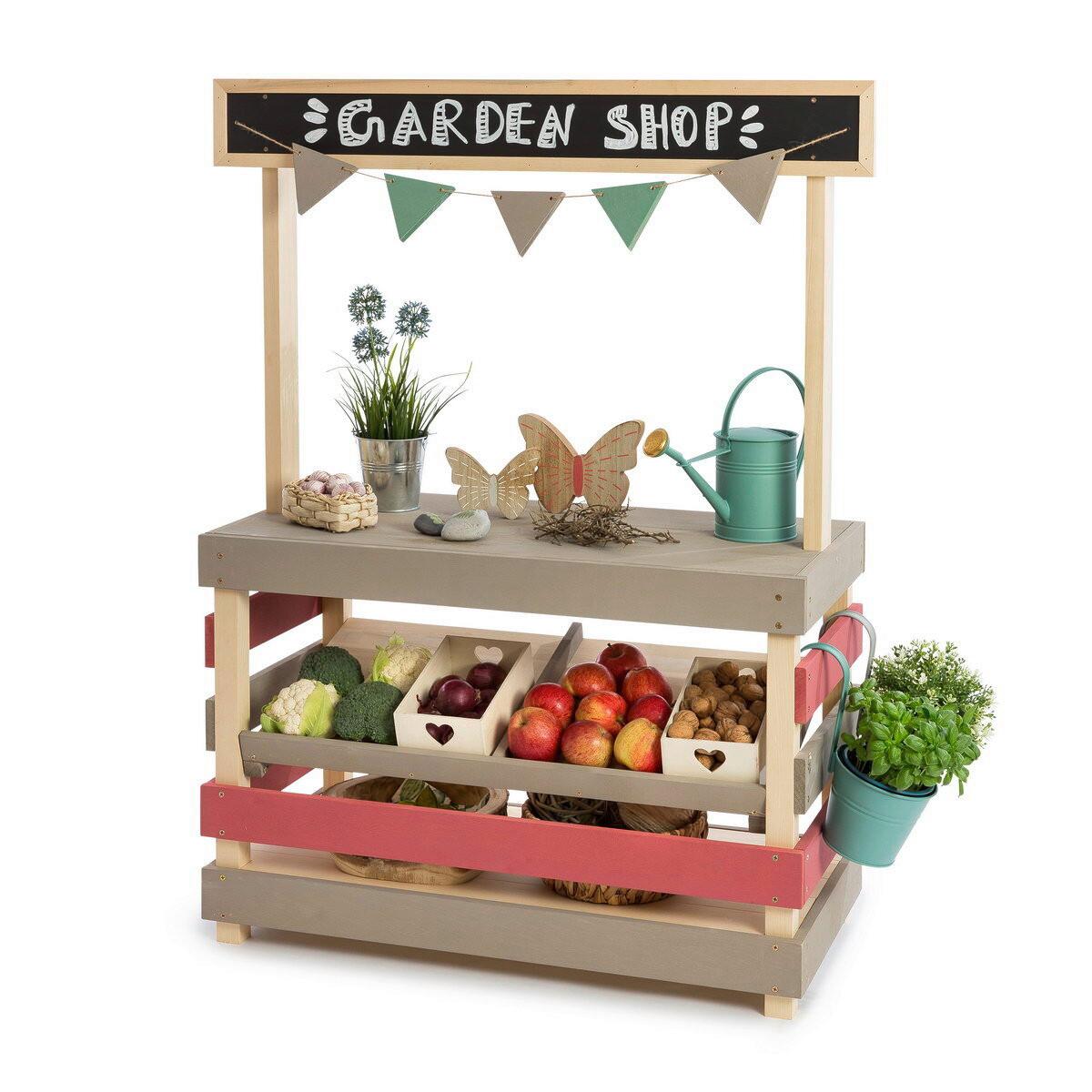 Kaufladen Holz, L/B/H: 90x40x115cm - Altrosa/Naturfarben, Basics, Holz (90/40/115cm) - MUDDY BUDDY