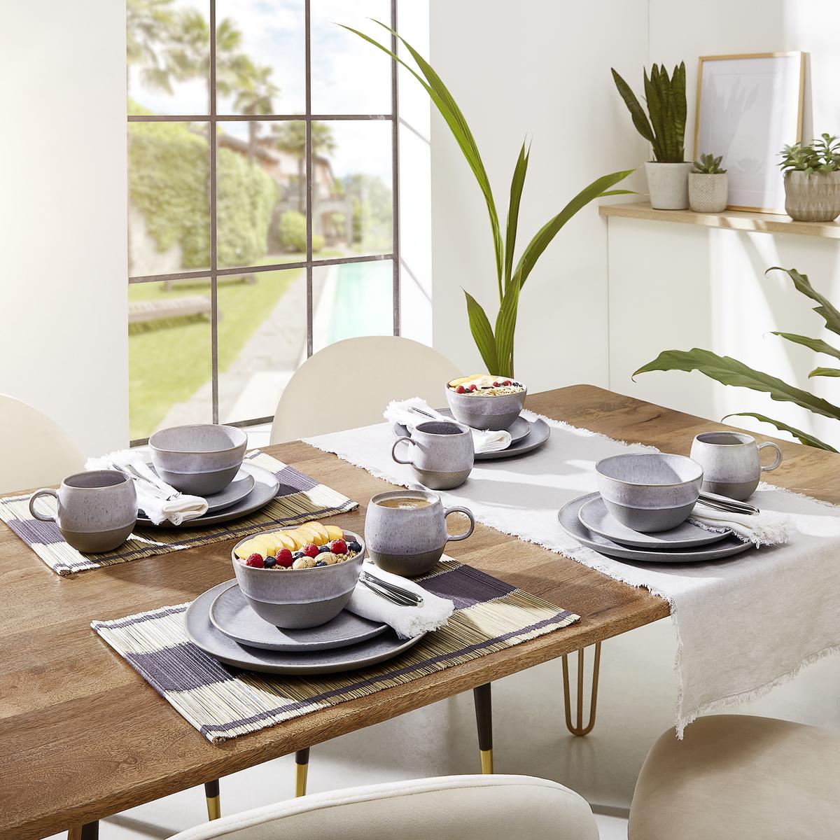 Kombiservice Keramik 4 Personen Geschirr Set - Grau, Trend, Keramik (53/32/33cm) - Creatable