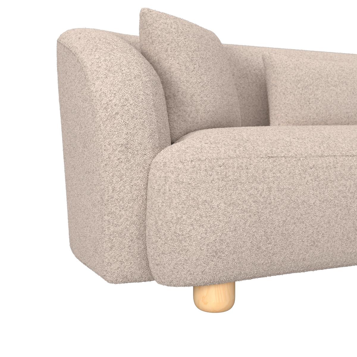 Rohová sedačka ALBA, krémová - barvy dubu/krémová, Moderní, dřevo/textil (256/78/85/166cm) - Bessagi Home