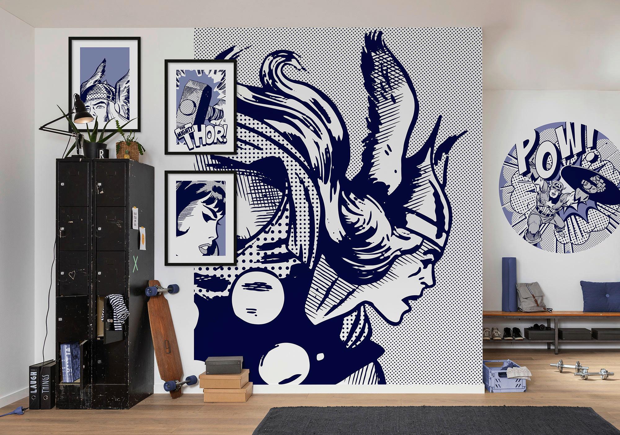 Vliestapete Legend Of Thor - Blau/Weiß, Basics (200/250cm) - Komar