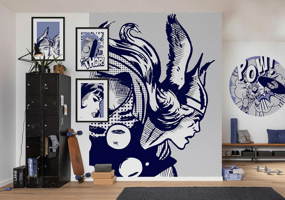 Vliestapete Legend Of Thor - Blau/Weiß, Basics (200/250cm) - Komar
