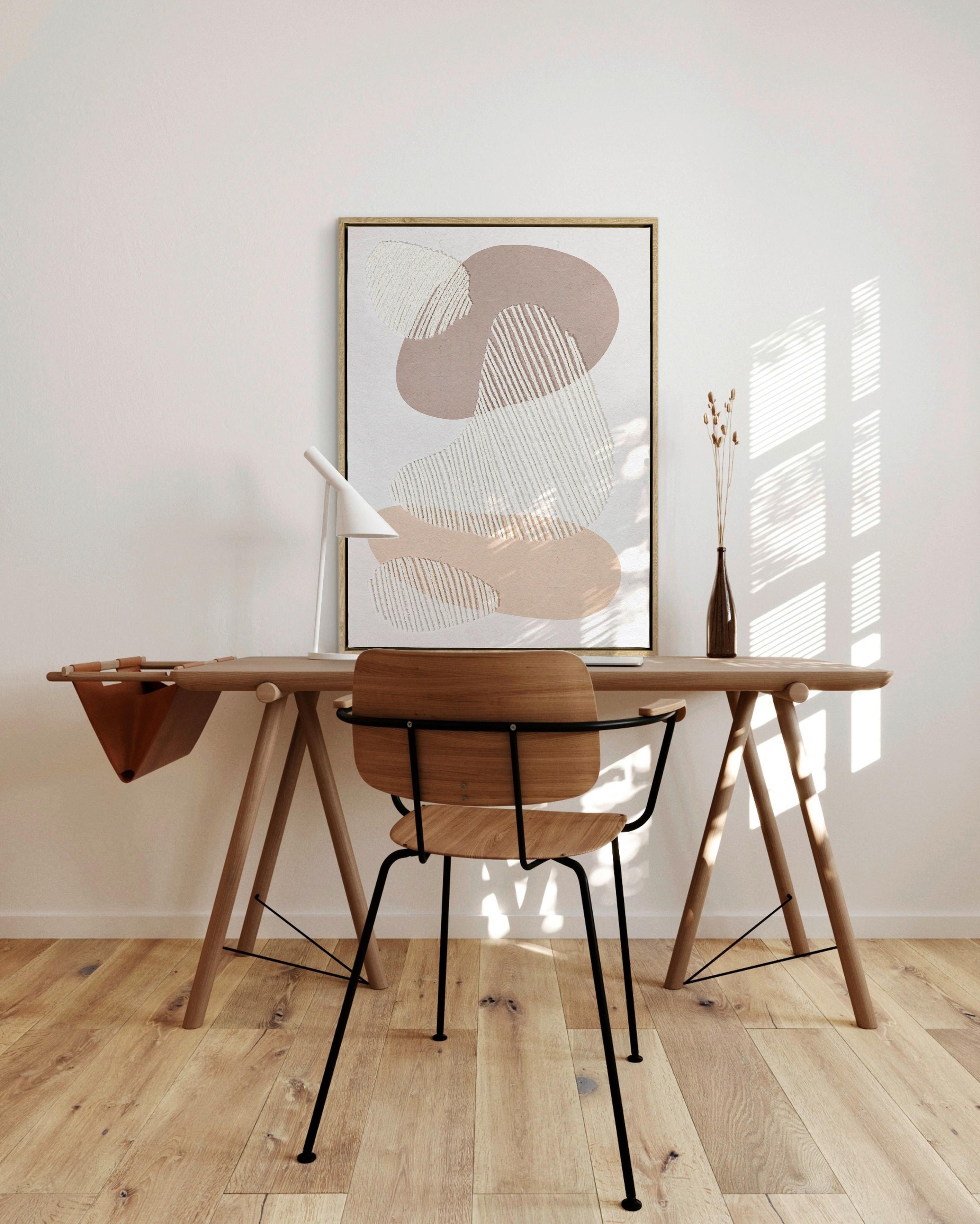 Obraz na plátne Denise, 60/90cm - hnedá/prírodná farba, kompozitné drevo/textil (60/90cm) - Premium Living