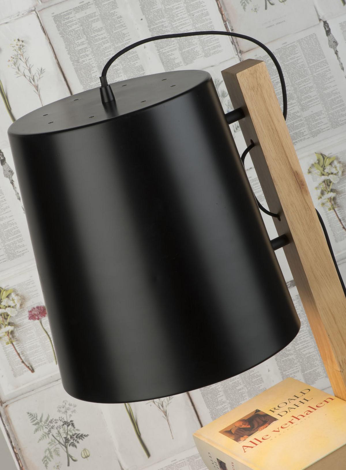 Stehlampe Holz Cambridge Dimmbar Schwarz/braun - Schwarz, Design, Holz/Metall (30/168/49cm) - It's about Romi
