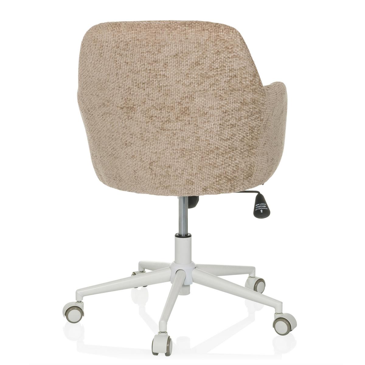 Drehstuhl Solao Home Beige B: 58 cm - Beige/Weiß, MODERN, Kunststoff/Textil (58/78/60cm) - MID.YOU