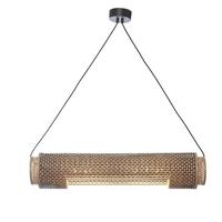 HÄNGELEUCHTE BHUTAN/H85/BN - Schwarz/Naturfarben, Trend, Holz (85/15/15cm) - Good & Mojo