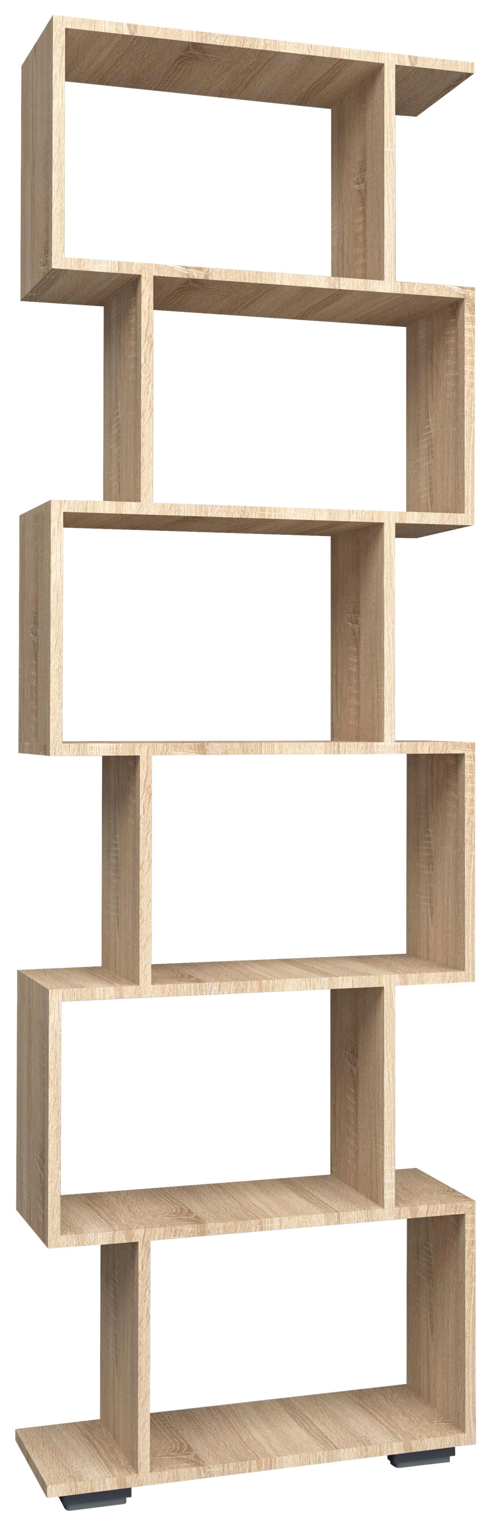 REGAL Palusa Sonoma Eiche Dekor - Silberfarben/Sonoma Eiche, Design, Holzwerkstoff (60/196/24cm) - MID.YOU