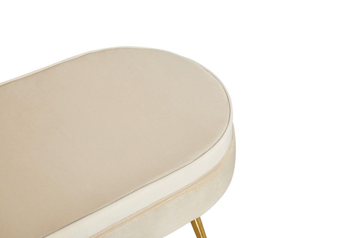 Hocker Beige B: 99 Cm - Beige/Goldfarben, MODERN, Textil (99/40/44cm) - Livetastic
