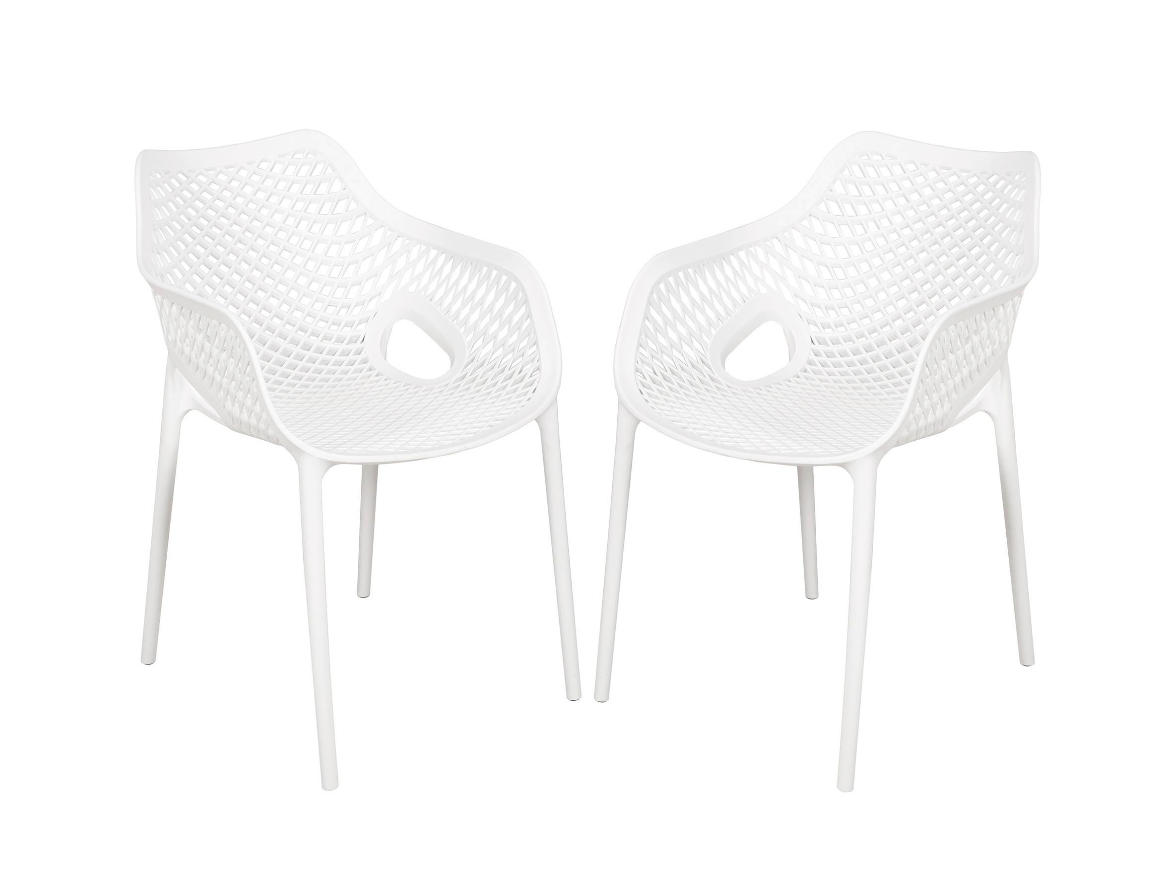 GARTENSTUHL-SET STUHL LAURIA, WEIß, 2ER SET - Weiß, MODERN, Kunststoff (60/82/53cm) - Gardenson
