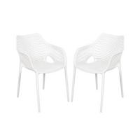 GARTENSTUHL-SET STUHL LAURIA, WEIß, 2ER SET - Weiß, MODERN, Kunststoff (60/82/53cm) - Gardenson