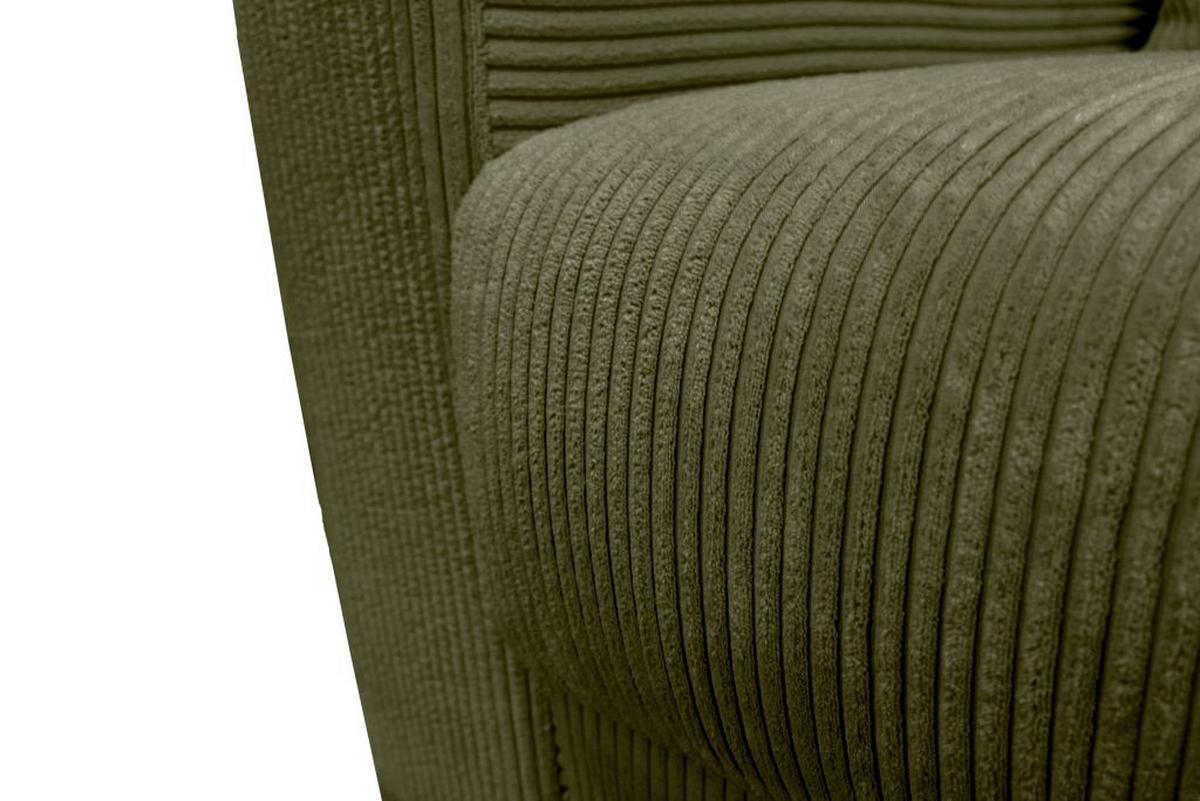 Rohová sedačka XELA, sezení boxspring, khaki manš. - černá/khaki, Moderní, textil (265/170cm)