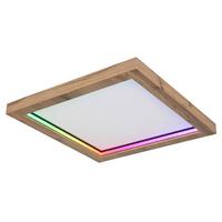 LED-Deckenleuchte 41374-24 - Dunkelbraun/Opal, Natur, Holzwerkstoff/Kunststoff (40/40/6,5cm) - Globo