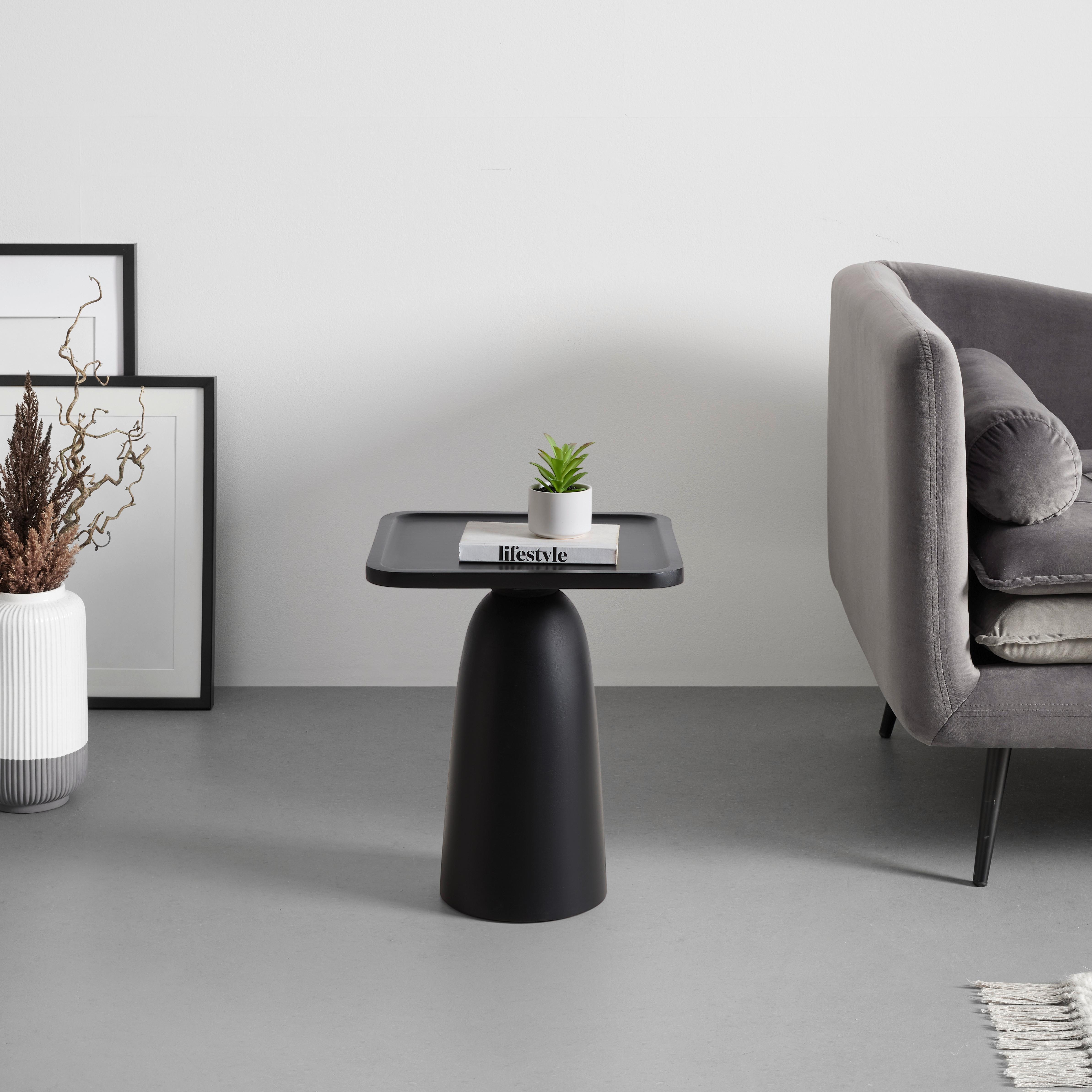 Odkládací stolek Noir, š. 38cm - černá, Moderní, dřevo (38/45/38cm) - Premium Living
