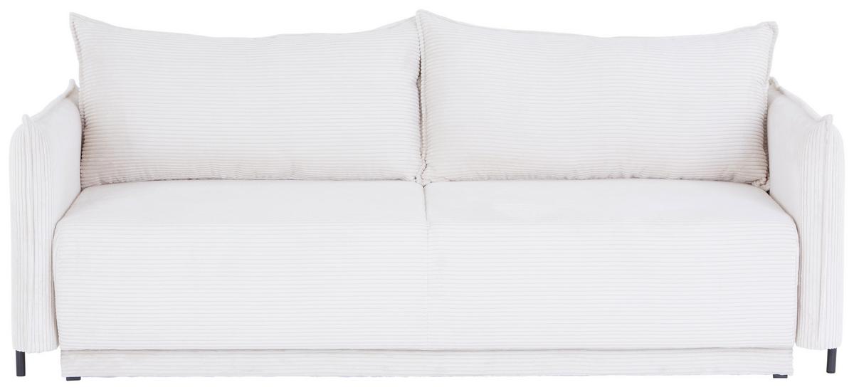 3-Sitzer-Sofa Mit Schlaffunktion Giulia B:217cm - Creme/Schwarz, MODERN, Textil (217/75-95/112cm) - Luca Bessoni