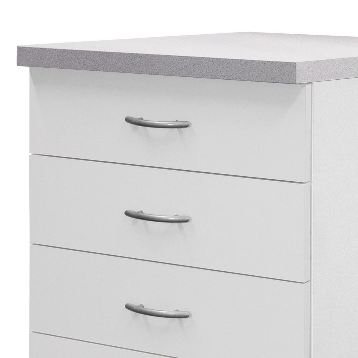Küchenunterschrank Wito 50 cm Weiß - Hellgrau/Weiß, Holzwerkstoff (50/85/60cm) - FlexWell