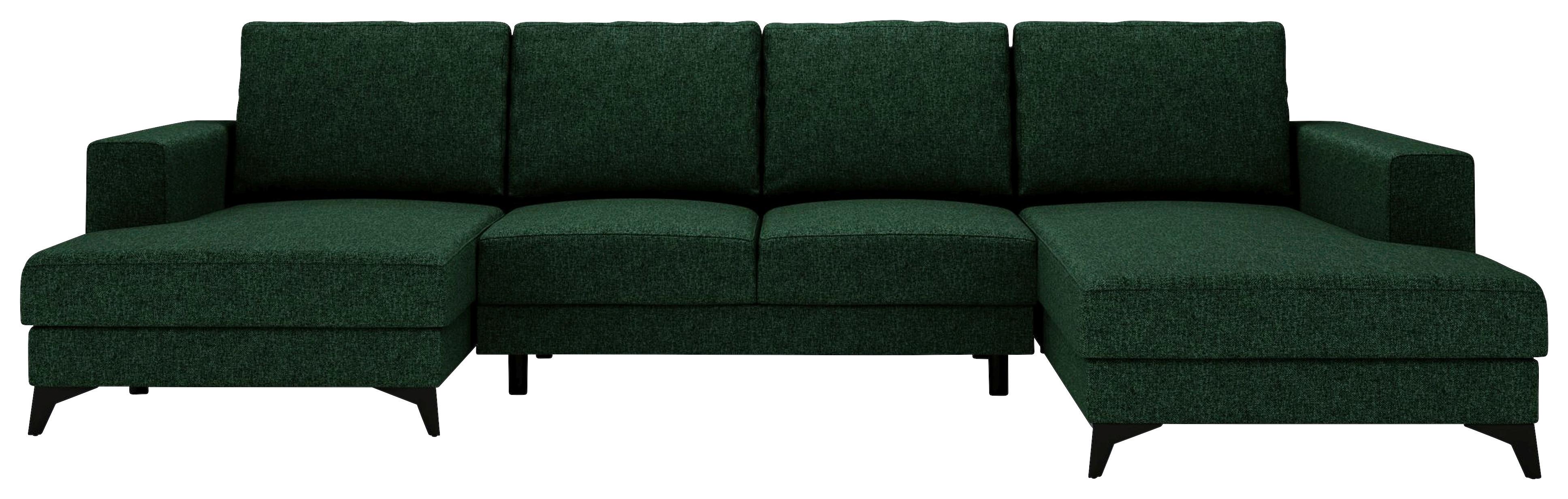 Harvey Grün U: 156x339x190 Cm - Schwarz/Grün, Design, Textil (156/339/190cm) - Livetastic