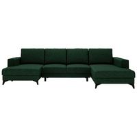 Harvey Grün U: 156x339x190 Cm - Schwarz/Grün, Design, Textil (156/339/190cm) - Livetastic