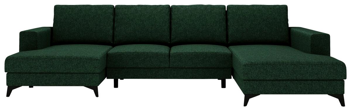 Harvey Grün U: 156x339x190 Cm - Schwarz/Grün, Design, Textil (156/339/190cm) - Livetastic