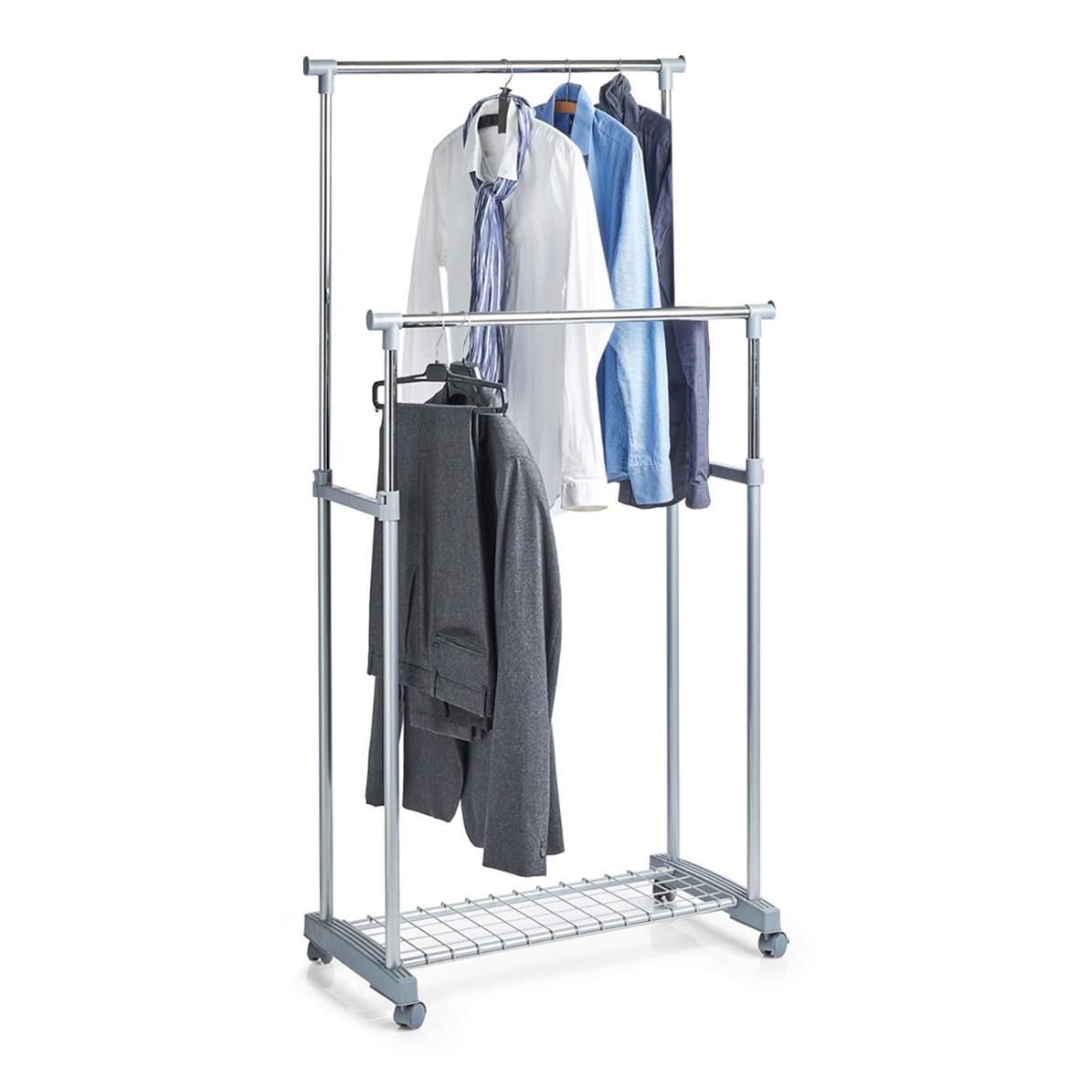 Kleiderwagen Silberfarben B: 83 cm - Silberfarben, Basics, Metall (83/170/43cm) - Zeller Present