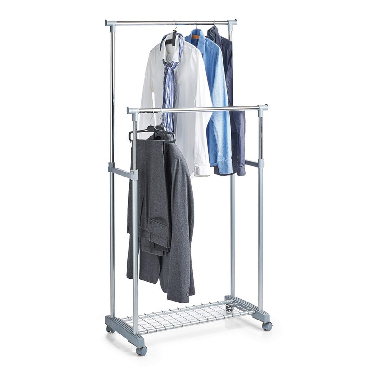 Kleiderwagen Silberfarben B: 83 Cm - Silberfarben, Basics, Metall (83/170/43cm) - Zeller Present