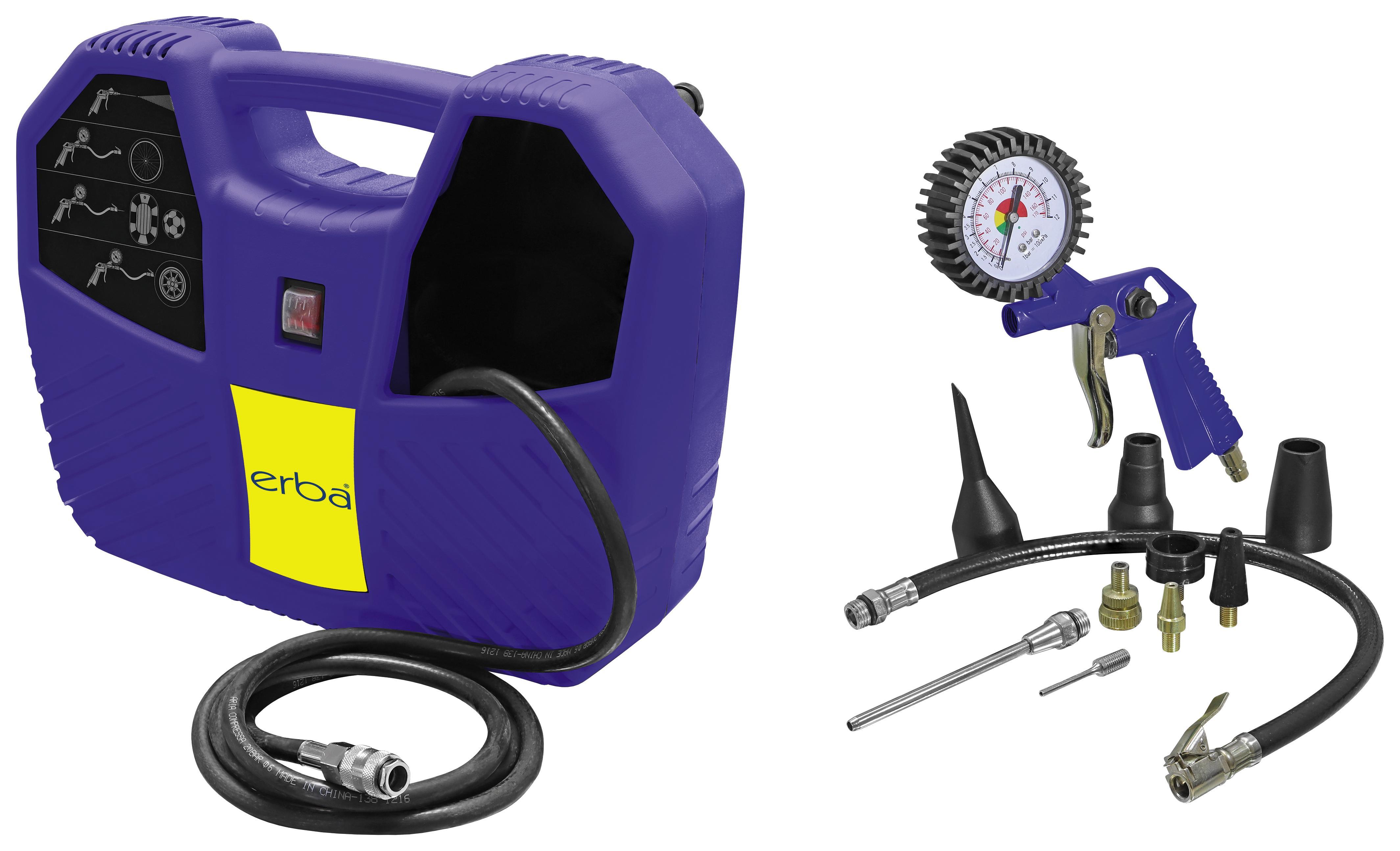Hobby-Kompressor Set 17001 - Schwarz/Dunkelblau, MODERN, Kunststoff/Metall (45/25/14cm) - Erba