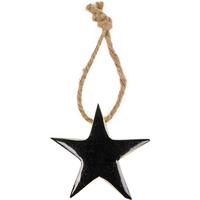 Weihnachtsdeko Stern Holz Hängend - Schwarz, MODERN, Holz (5/5cm)