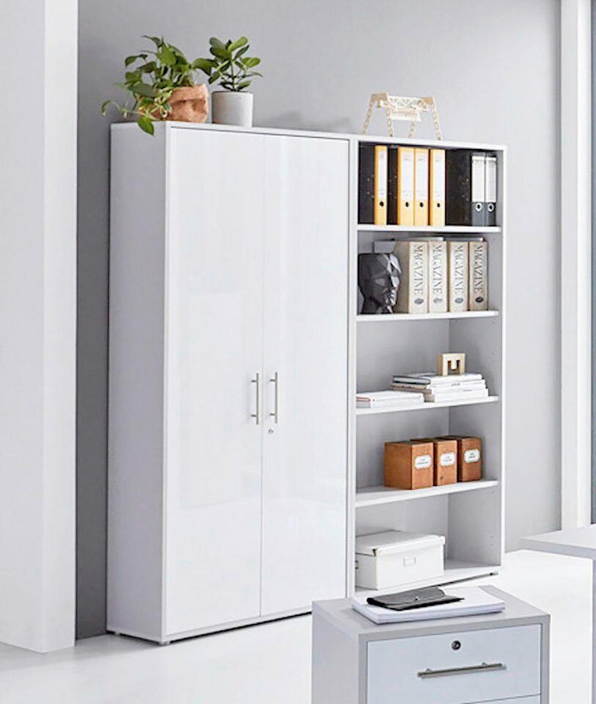 Büro Office Edition Grau/Weiß - Weiß/Grau, MODERN, Holzwerkstoff/Metall - MID.YOU