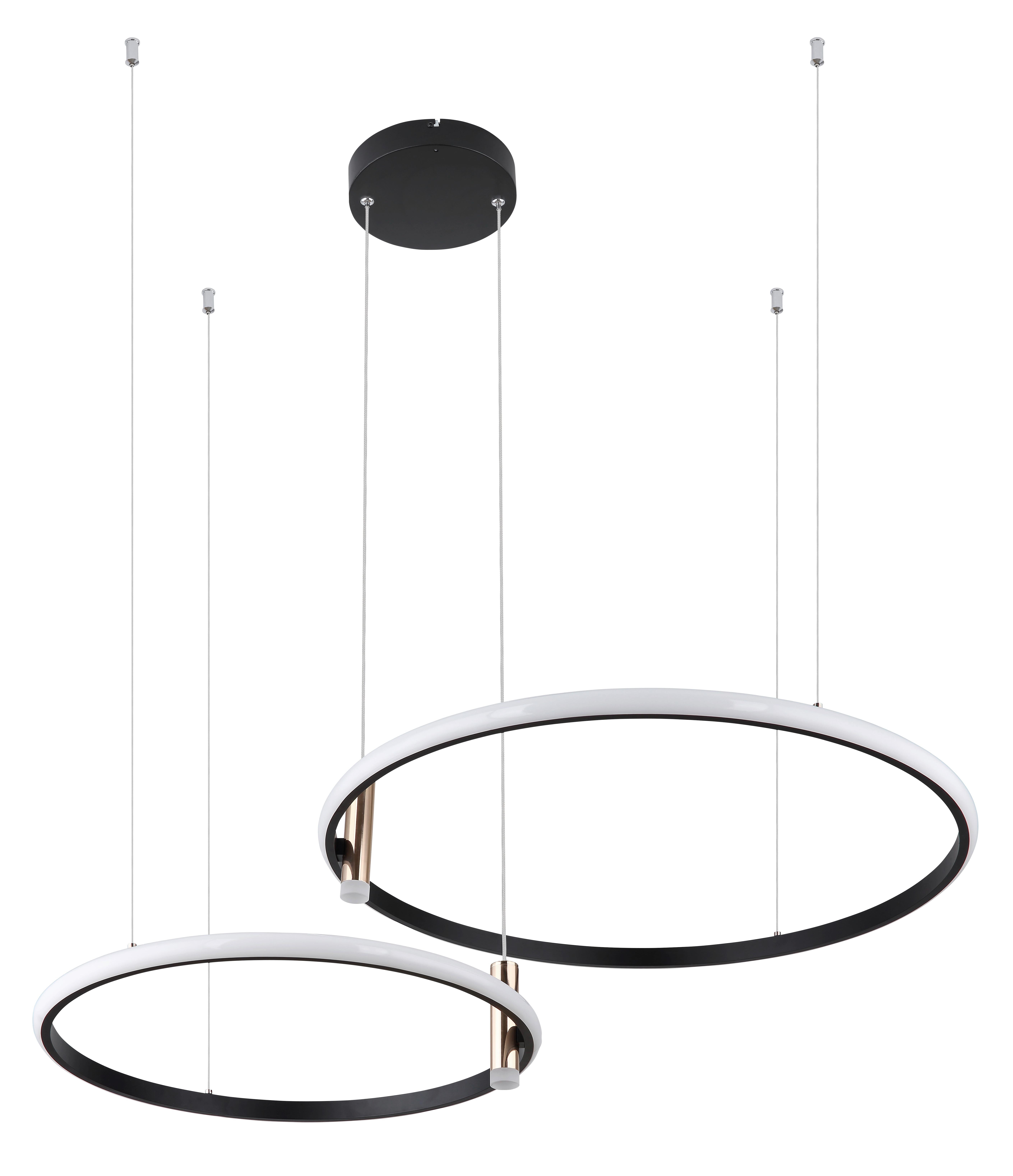 LED-Hängeleuchte Solar H: 150 cm 1-Flammig dimmbar - Goldfarben/Opal, Design, Kunststoff/Metall (102,5/70/150cm) - Globo