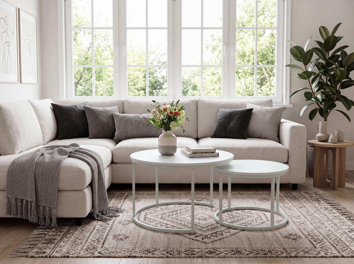 Couchtisch Metall Couple Kaschmirfarben - Kaschmir, MODERN, Holzwerkstoff/Metall (70/50/70/50/47/39cm)