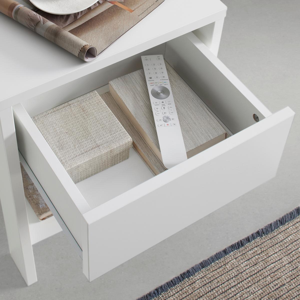Nočný stolík NIZZA š. 42 cm - biela, Romantik / Landhaus, drevo (42/57,5/36cm)