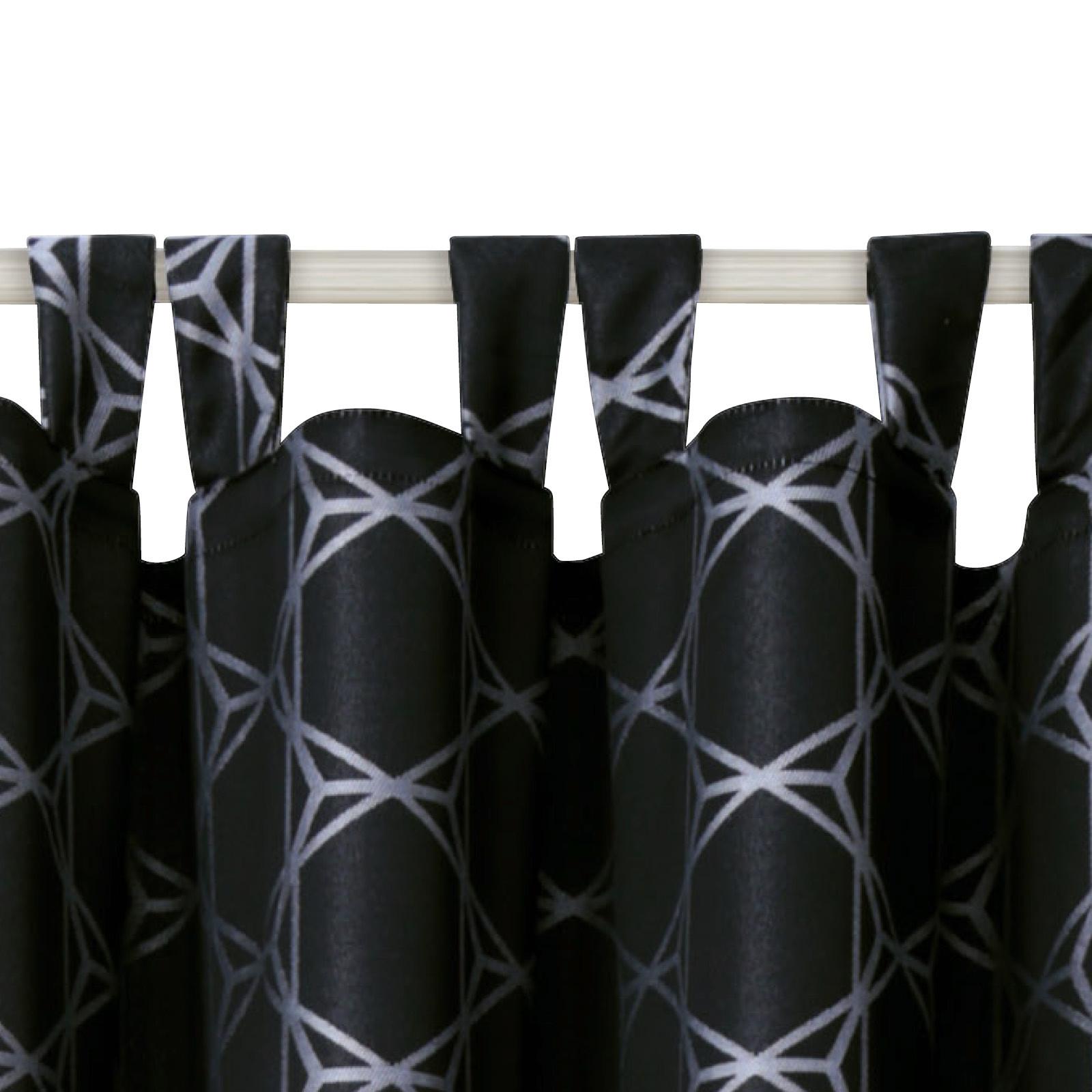 Vorhang Mit Schlaufen und Band Celine 140x255 cm Schwarz - Schwarz, MODERN, Textil (140/255cm) - Luca Bessoni