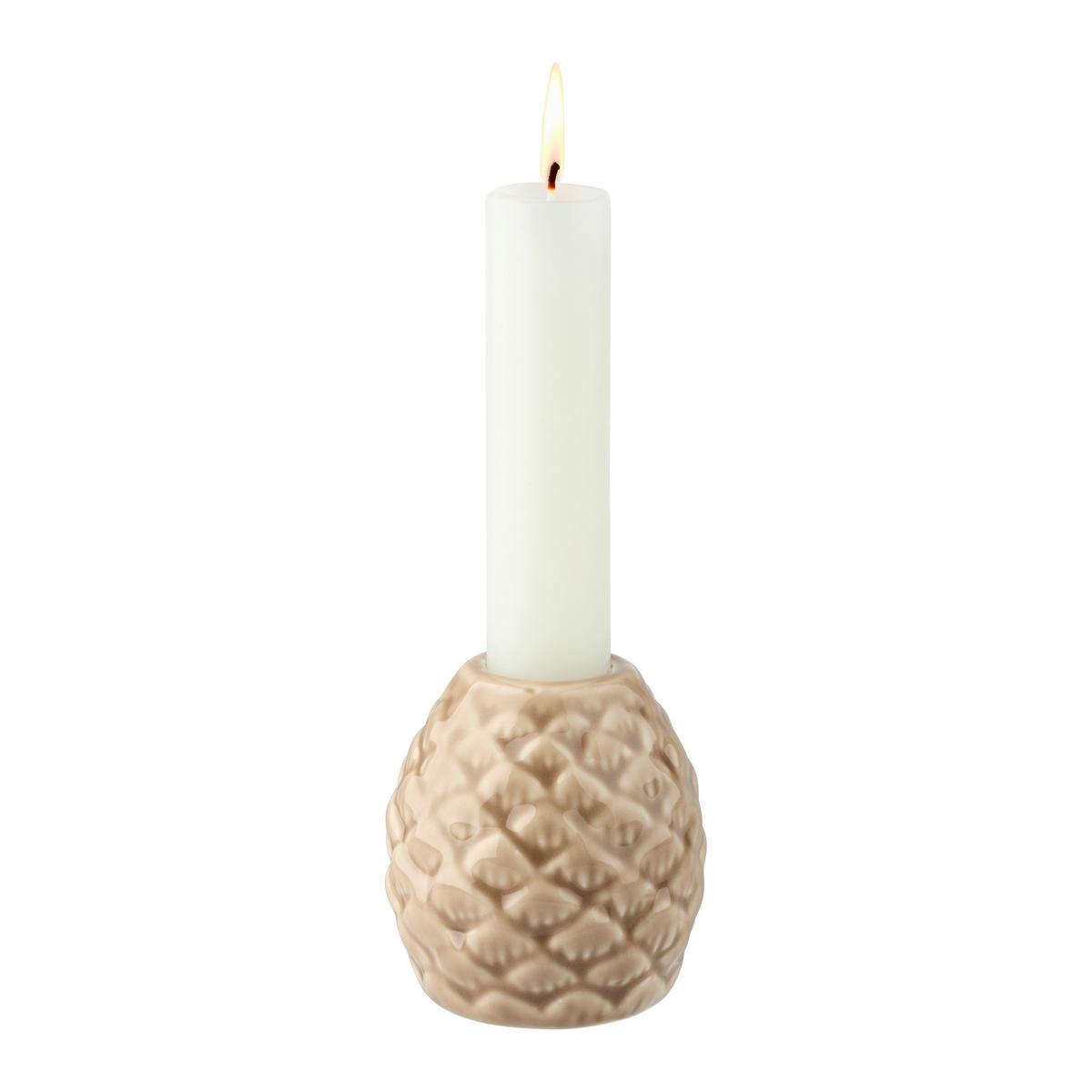 Stojan na sviečku PINECONE - hnedá, Konventionell, keramika (5,5/6cm) - Mömax