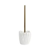 WC kefa so stojanom ARIELLE - biela/zlatá, Modern, kov/plast (11,2/32,5cm) - Mömax