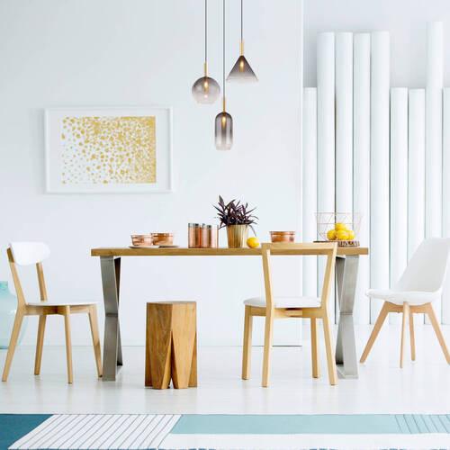 Hängeleuchte 16045-3h - Klar/Messingfarben, Design, Glas/Metall (43/150cm) - Globo