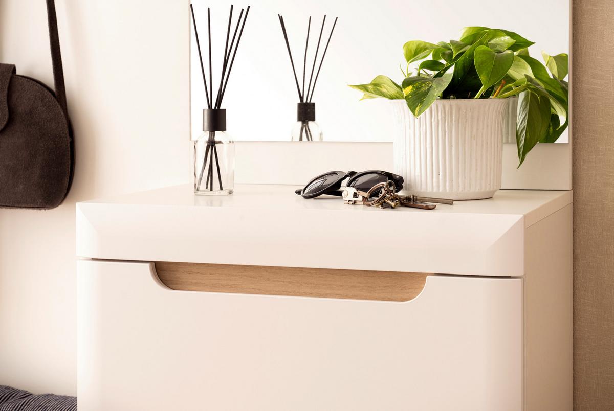 Garderobe Svante Torge Weiß/Eichefarben B: 107 cm - Eichefarben/Weiß, Design, Holzwerkstoff (107/197/34cm) - MID.YOU