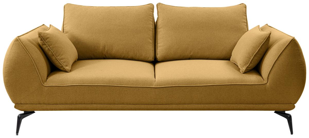 2-Sitzer-Sofa Cavo, Gelb B: 208 cm - Gelb/Schwarz, MODERN, Textil (208/86/118cm) - MID.YOU