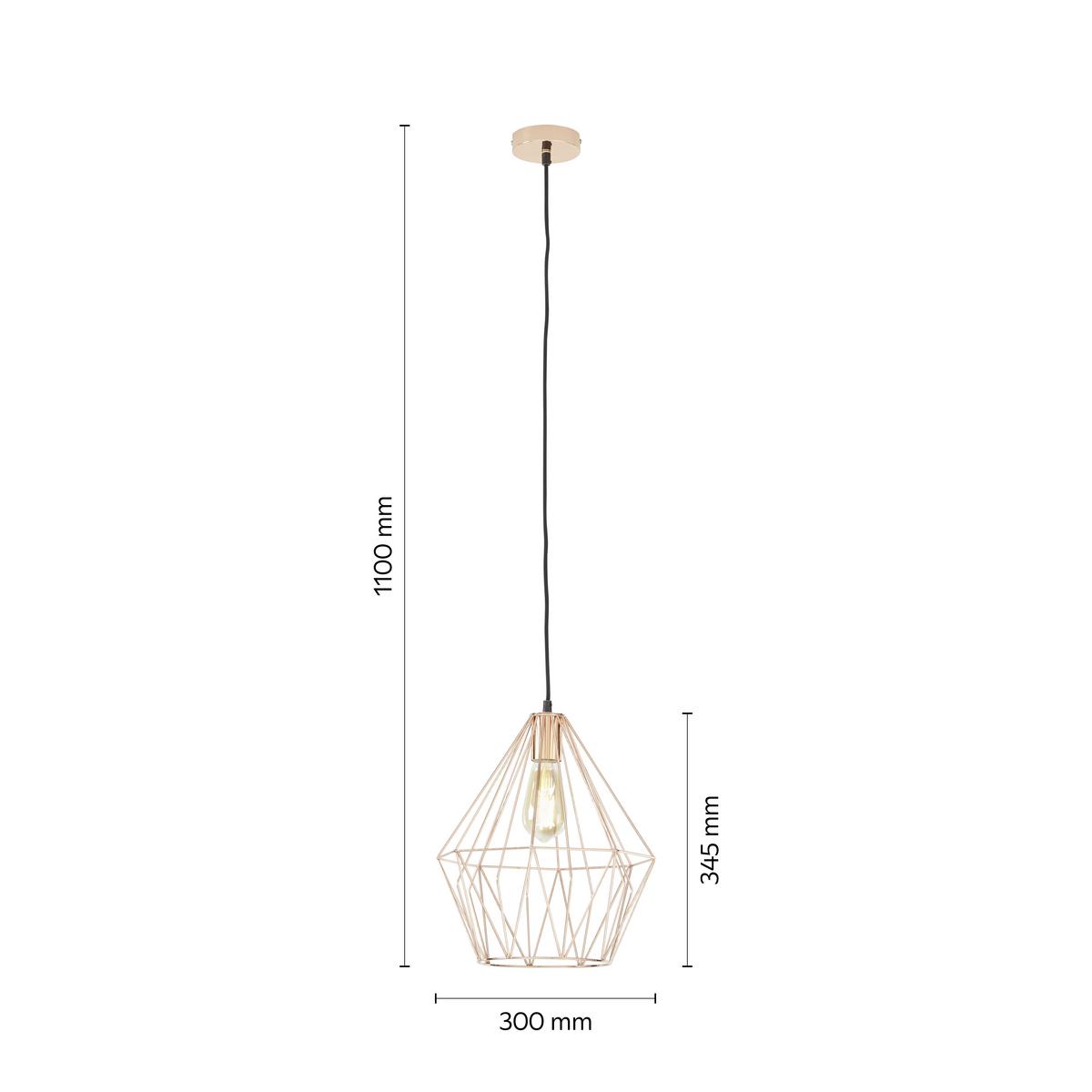 Závěsné svítidlo Skeletton 30/110 cm, 60 Watt - měděné barvy, kov (30/110cm) - Modern Living