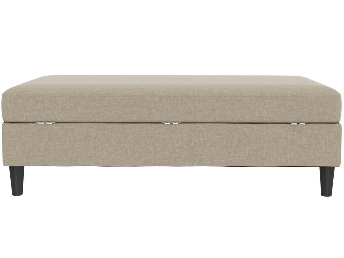 Hocker Hannover Cappuccino, mit Stauraum - Schwarz/Cappuccino, Basics, Textil (130/43/69cm) - Livetastic