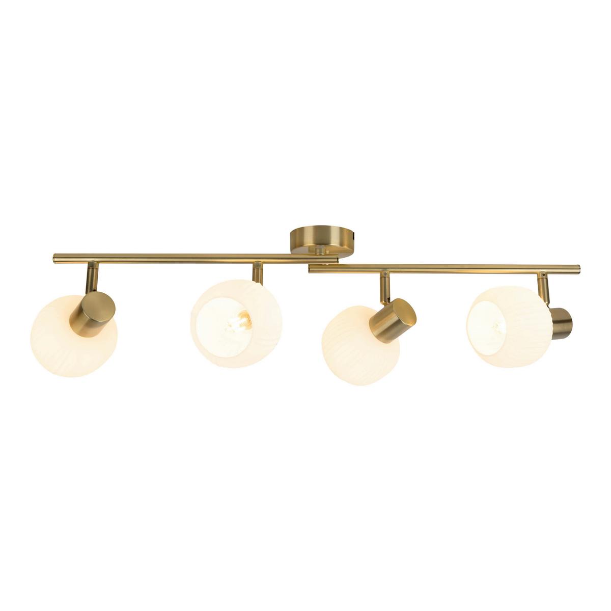 Deckenstrahler Exkl. 4xe14, 40w - Messingfarben/Weiß, LIFESTYLE, Glas/Metall (70/10/18,5cm) - Näve