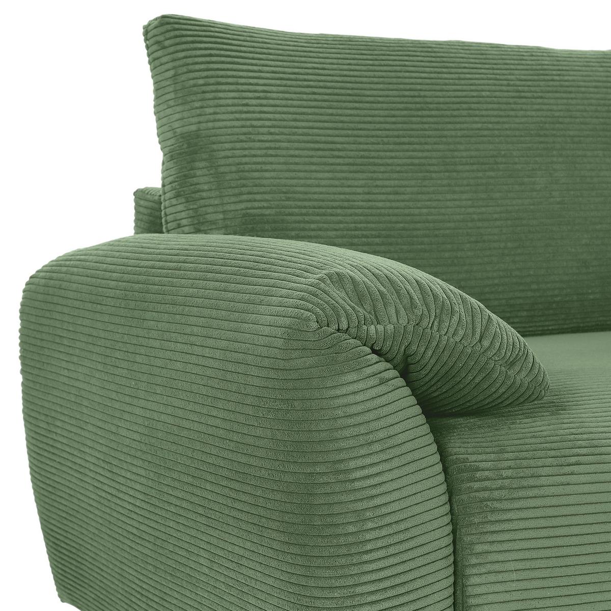 Ecksofa Cuty Olivgrün S: 266x180 Cm - Schwarz/Olivgrün, KONVENTIONELL, Textil (266/180cm) - MID.YOU