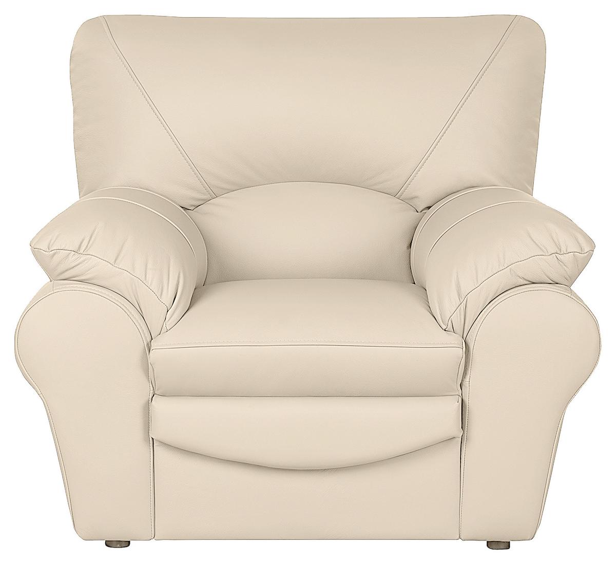 Sessel Oslo Beige B: 105 cm - Beige/Schwarz, Design, Leder (105/92/85cm) - Livetastic