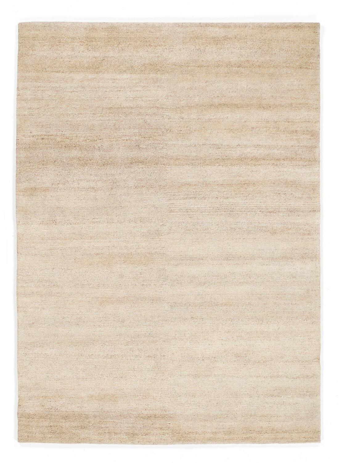 Wollteppich Nepal Avantgard Uni - Naturfarben, Basics, Textil (70/140cm) - Cazaris