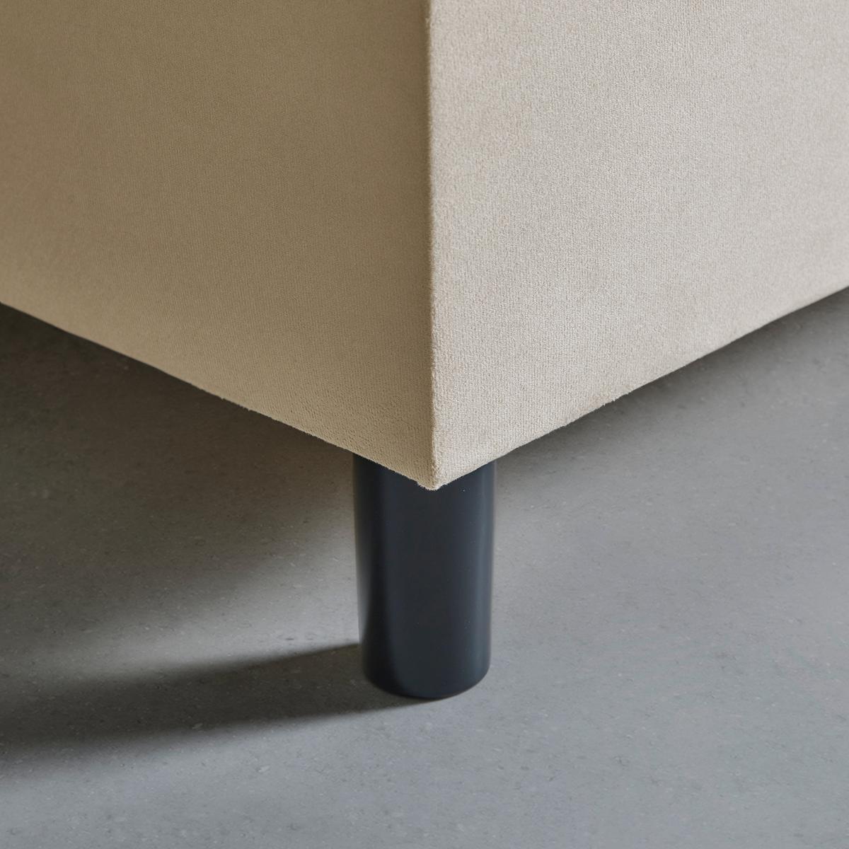 Posteľ boxspring ROMA, béžová, 180x200cm - čierna/béžová, Modern, kov/drevo (180/200cm)