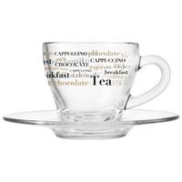 Cappuccinotasse Mit Untertass Kara - Transparent, LIFESTYLE, Glas (180ml) - Luca Bessoni