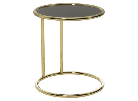 Beistelltisch Rund Glasplatte Schwarz, Beine Goldfarben - Goldfarben, Design, Glas/Metall (45/53/45cm) - Livetastic Beistelltisch Rund Glasplatte Schwarz, Beine Goldfarben - Goldfarben, Design, Glas/Metall (45/53/45cm) - Livetastic