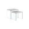 Beistelltisch 2er-set Elementary Silberfarben - Klar/Silberfarben, Basics, Glas/Holzwerkstoff - Kayoom