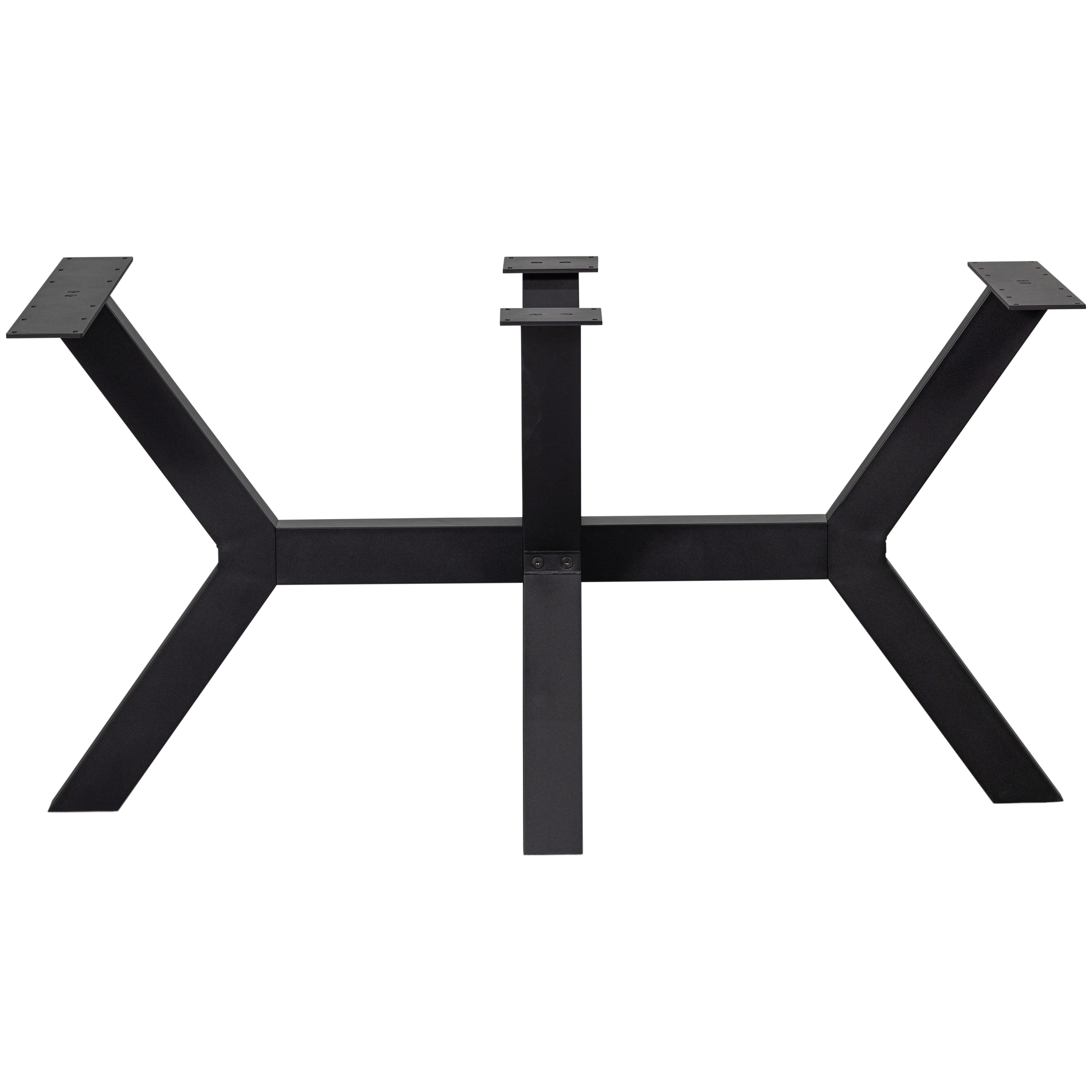 TISCHGESTELL Tablo Schwarz B: 141cm - Schwarz, MODERN, Metall (141/72/79cm) - Livetastic