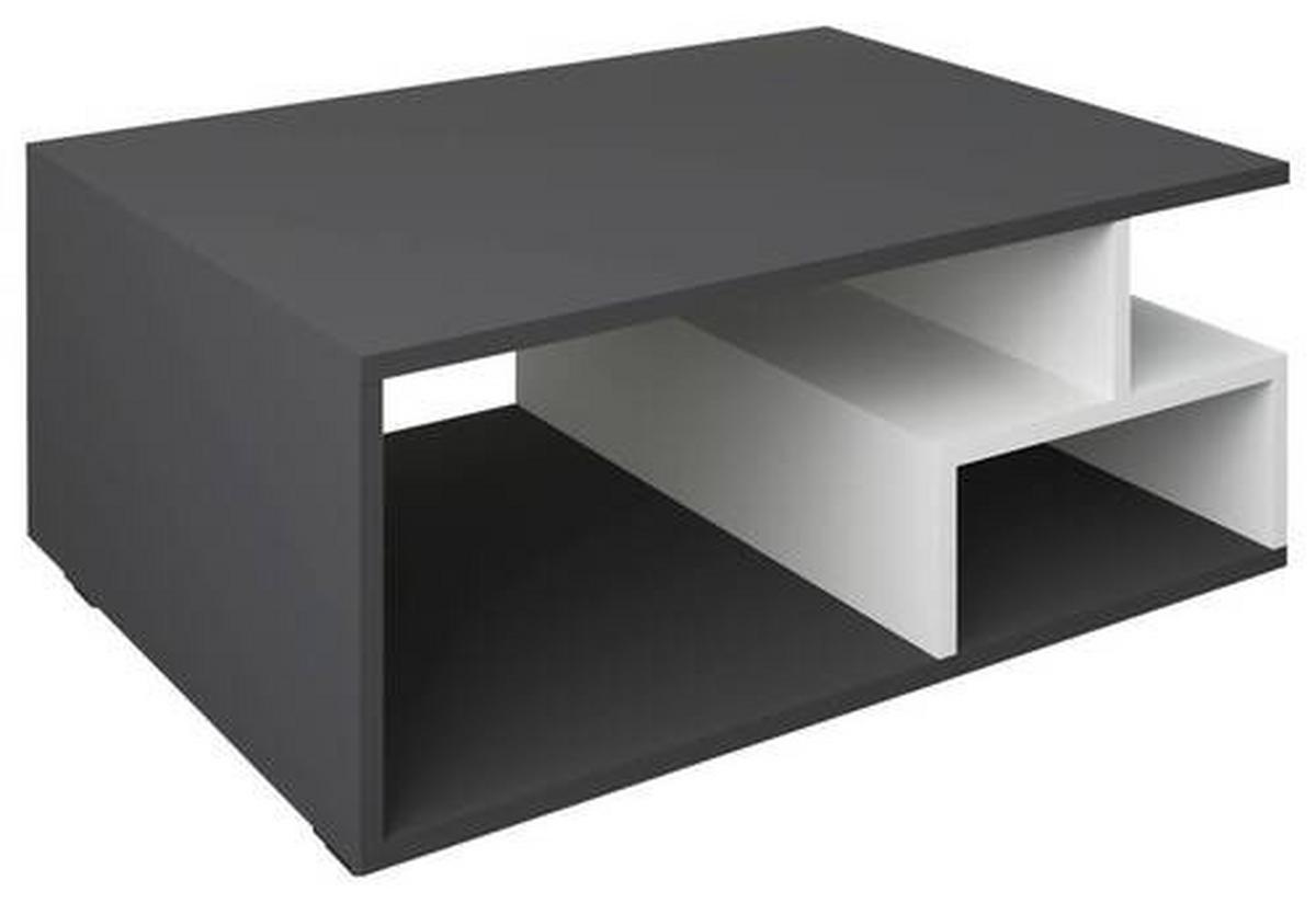 Konferenční stolek Sulas 80x50 cm, antracitový - bílá/černá, Moderní, kompozitní dřevo/plast (80/40/50cm) - MID.YOU