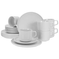 Kaffeeservice Keramik 6 Personen Geschirr Set - Weiß, Basics, Keramik - Creatable