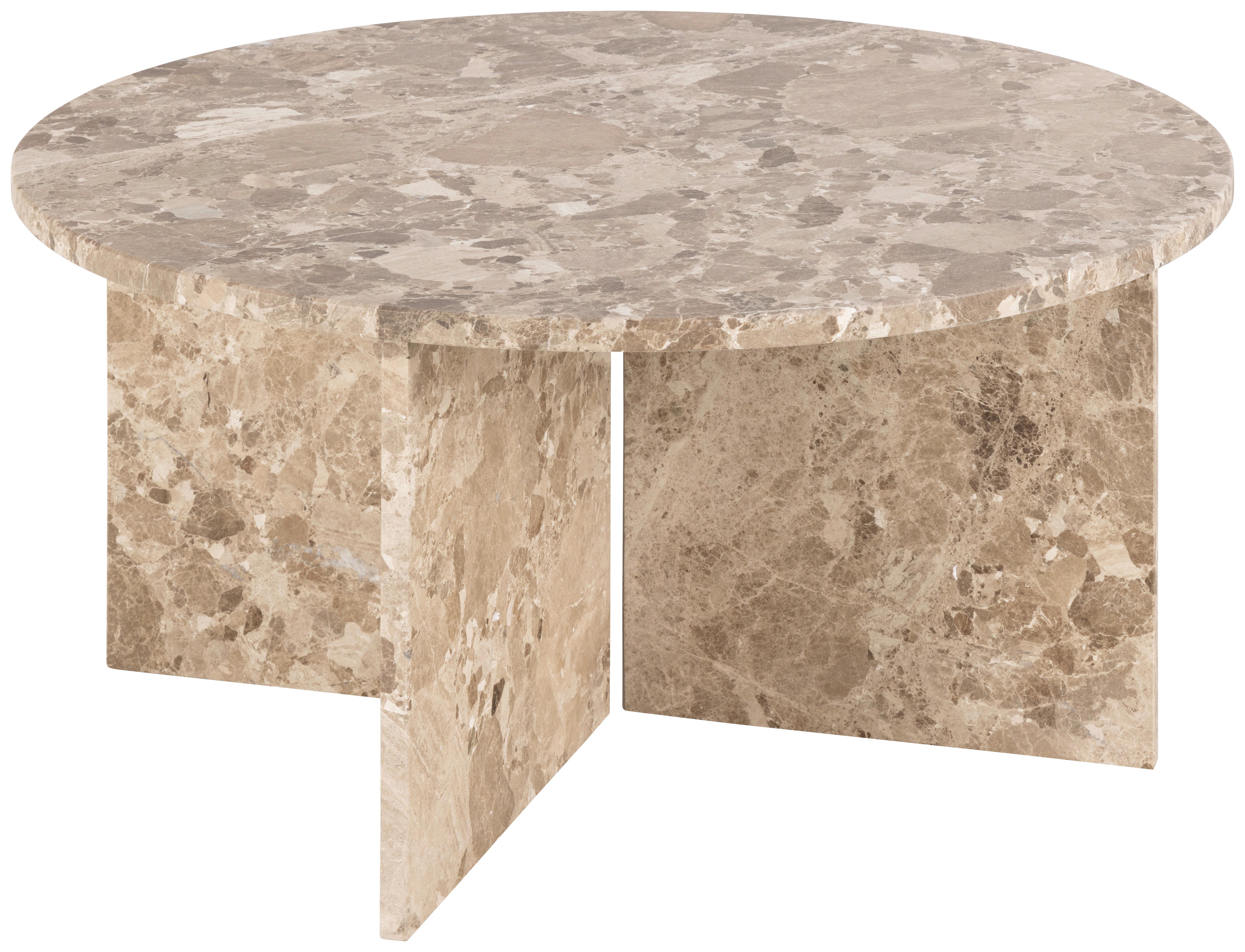 Couchtisch Vega Braun, 90 Cm - Braun, Design, Stein (90/90/42cm) - MID.YOU