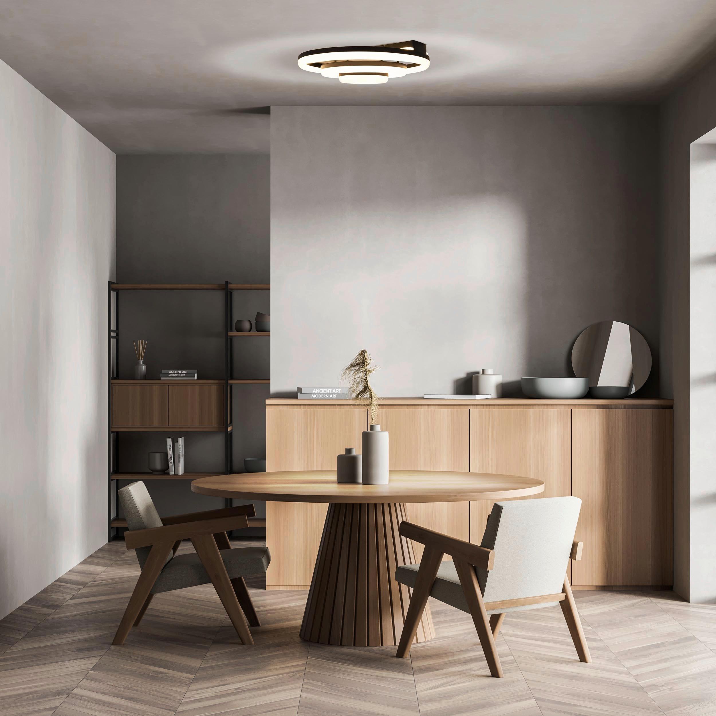 LED-Deckenleuchte 1403522 Circulo - Schwarz/Weiß, Design, Kunststoff/Metall (60/15.5cm) - Näve